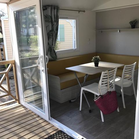 Stacaravan 4 personen - Stacaravan Confort 28m² - airconditioning + tv + overdekt terras