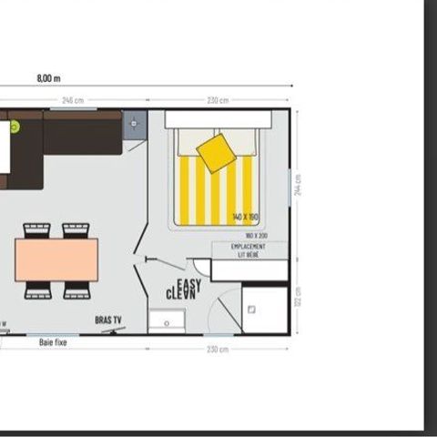Stacaravan 4 personen - Stacaravan Confort 34m² - eigenaar-bewoner- 2 kamers