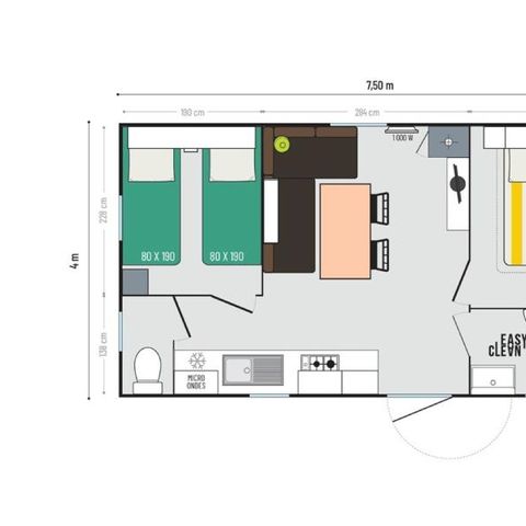 Stacaravan 4 personen - MERCURE PREMIUM - AIRCONDITIONING - TV