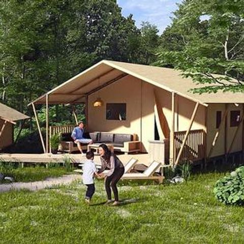 Tent van canvas en hout 8 personen - SunLodge Pamoja & Kambi