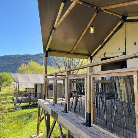 Safaritent 4 personen - Eco Lodge meerzicht - 34m² - 2 kamers (geen badkamer)