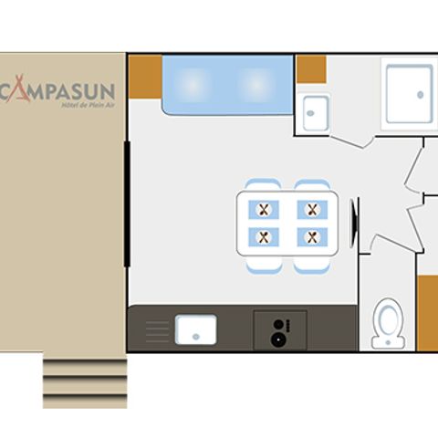 UNIEKE ACCOMMODATIE 4 personen - Stacaravan Cottage Premium 2 Slaapkamers - Airconditioning - Afwasmachine