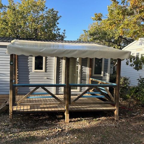 Stacaravan 4 personen - Comfort stacaravan 24m² (2 kamers) + overdekt terras