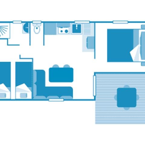 Stacaravan 4 personen - Huisje Castor 4p 2ch 1sdb ***