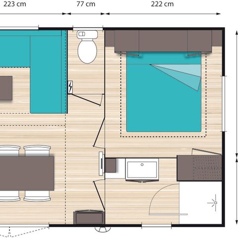 Stacaravan 4 personen - Confort Compact - 2 slaapkamers