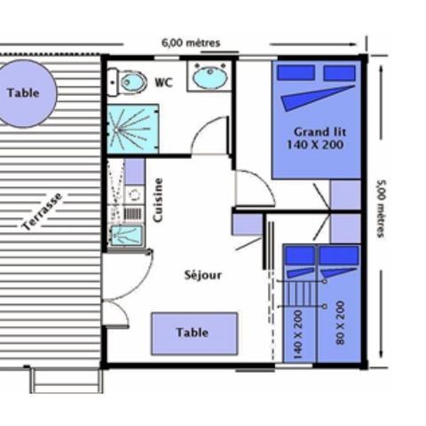 Chalet 5 personen - Comfort 4/5 Pers 20m² + 10m².
