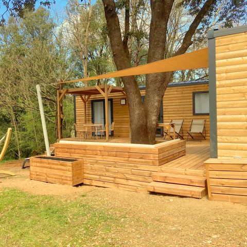 Stacaravan 8 personen - Sunêlia Luxe-lodge met jacuzzi - 4 slaapkamers