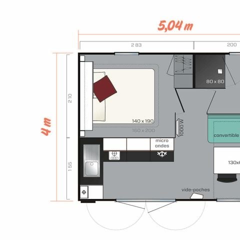 Stacaravan 3 personen - Stacaravan Classique 1 slaapkamer + Terras - 2 personen + 1 kind -10 jaar