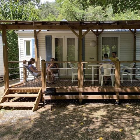 Stacaravan 5 personen - Résidence LOUISIANE Confort 2 slaapkamers met overdekt terras + TV