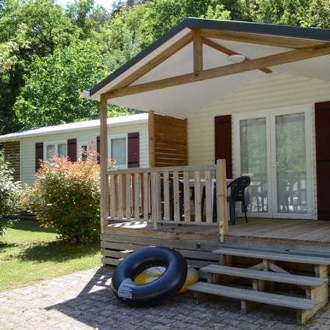 Stacaravan 4 personen - Résidence PEYRELADE Comfort 2 kamers-overdekt terras + TV