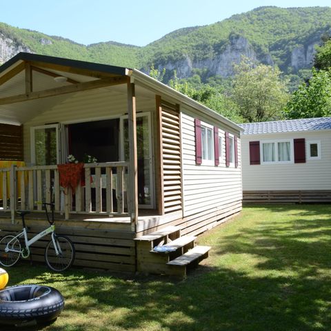 Stacaravan 4 personen - Résidence PEYRELADE Comfort 2 kamers-overdekt terras + TV