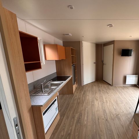 Stacaravan 4 personen - NIEUW // Résidence LOUISIANE PMR Comfort 2 slaapkamers + halfoverdekt terras + TV