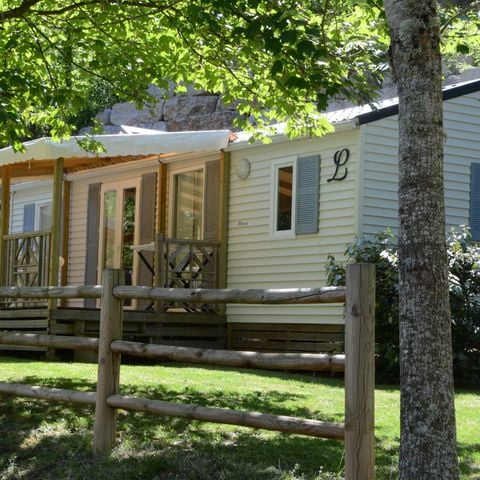 Stacaravan 6 personen - Résidence LOUISIANE Comfort 3 slaapkamers + Half overdekt terras + TV