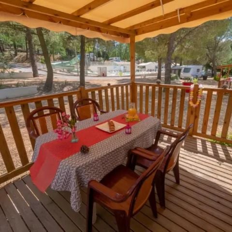 Stacaravan 4 personen - Aqua 2 Slaapkamers 4 Personen Half overdekt terras TV