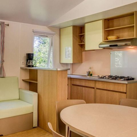 Stacaravan 6 personen - Comfort stacaravan 33m² 3 kamers - halfoverdekt terras - airconditioning 6 pers