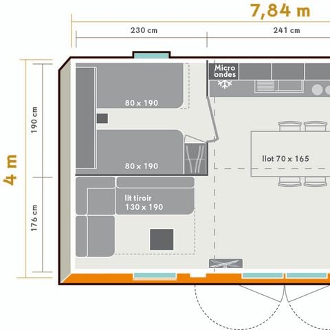 Stacaravan 4 personen - Ciela Confort - 2 slaapkamers