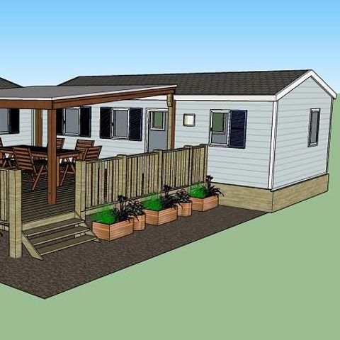 Stacaravan 8 personen - Cottage LE TWIN PRESTIGE - airconditioning - 4 slaapkamers - 2 badkamers - D