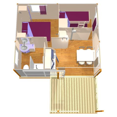 Chalet 4 personen - Chalet Classique Chêne 2 slm Tuin