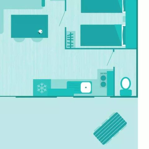 Stacaravan 4 personen - Cottage 3 Kamers 4 Personen Airconditioning + TV ***