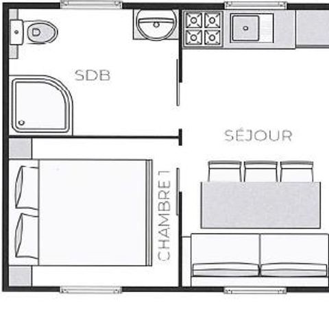 Lodge 4 personen - Lodge Feroe 20m² (1 slaapkamer)