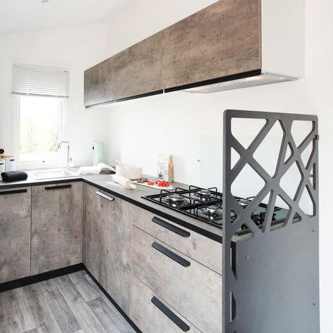 Stacaravan 4 personen - Bahia - 2 slaapkamers - 28 m2 (+overdekt terras 11 m2) voor 4 personen