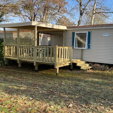 Stacaravan 4 personen - O'Hara CONFORT- 2 slaapkamers - 24,5 m2 (+ 18 m2 halfoverdekt terras) voor 4 personen