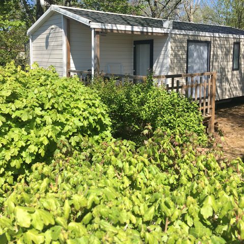 Stacaravan 6 personen - Malaga Trio - 3 Slaapkamers - 30 m2 (+ Half overdekt terras 11 m2) Slaapplaatsen 6