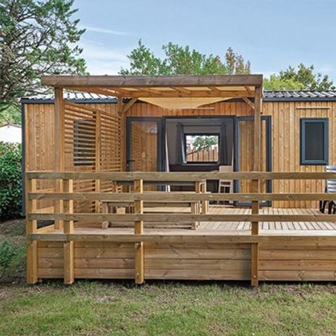 Stacaravan 4 personen - Ultimate | 2 Slaapkamers | 4 Pers. | Verhoogd terras | Airconditioning | TV