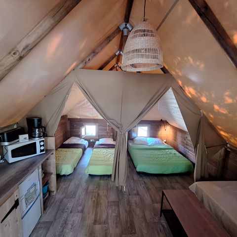 Safaritent 5 personen - AMAZONE tent zonder sanitair PRIJS VOOR 2 PERSONEN