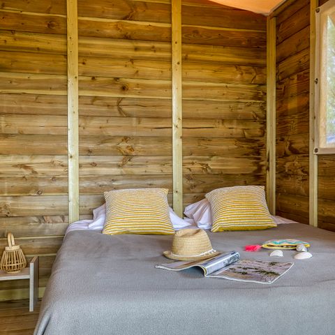 Tent van canvas en hout 4 personen - Lodge Comfort 2 kamers