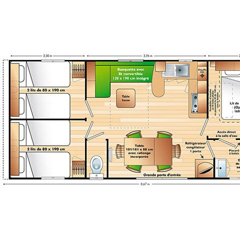 Stacaravan 6 personen - Klassiek 6