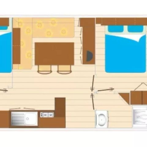 Stacaravan 6 personen - 3 Kamers 4/6 Personen + TV
