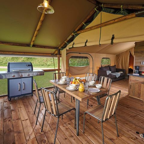 Safaritent 6 personen - Lodge Kenya Vintage Confort 46m² - 2 kamers + overdekt terras 4/5 pers