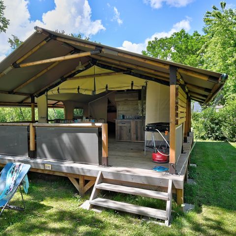 Safaritent 6 personen - Lodge Kenya Vintage Confort 46m² - 2 kamers + overdekt terras 4/5 pers
