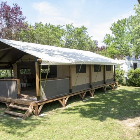 Safaritent 6 personen - Lodge Kenya Vintage Confort 46m² - 2 kamers + overdekt terras 4/5 pers