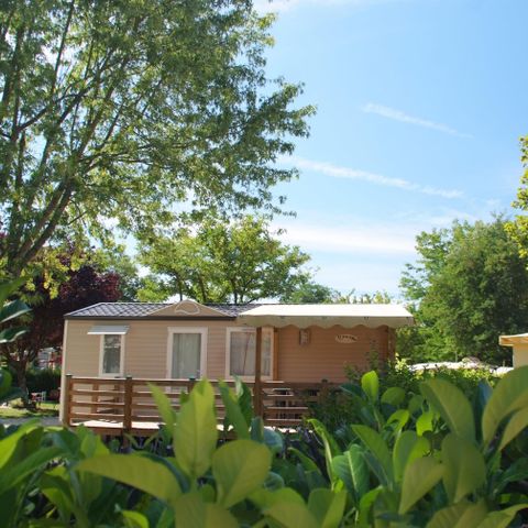 Stacaravan 4 personen - Comfort Stacaravan 27m² 2 kamers + overdekt terras - zonder tv - zonder airco 4 pers