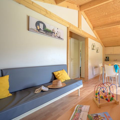 Chalet 5 personen - Chalet Premium 35m² 2 kamers + overdekt terras + airconditioning + TV + LV 5 pers