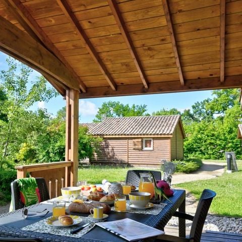Chalet 5 personen - Chalet Premium 35m² 2 kamers + overdekt terras + airconditioning + TV + LV 5 pers