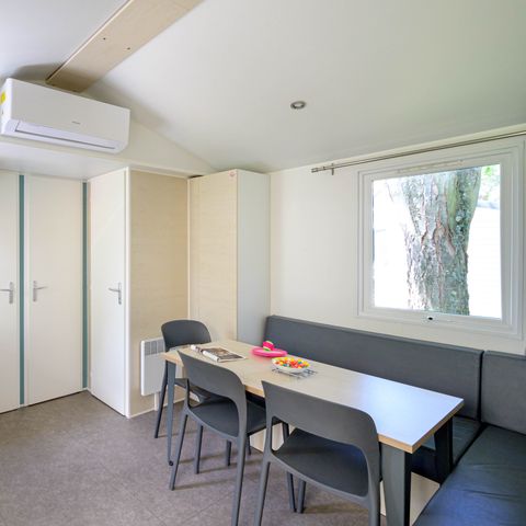 Stacaravan 6 personen - Comfort stacaravan 29m² 3 kamers + overdekt terras + airconditioning + TV 6 pers