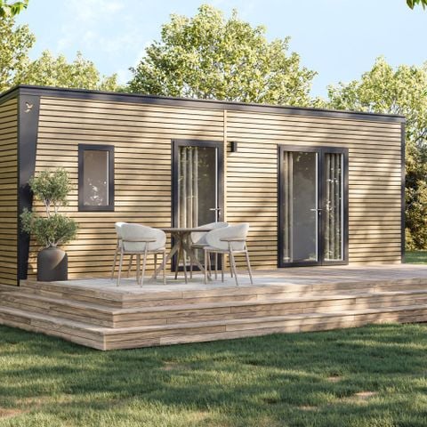 Stacaravan 6 personen - COTTAGE Premium 3ch 35m² 3 kamers + TV + Afwasmachine + airconditioning + plancha + XL terras