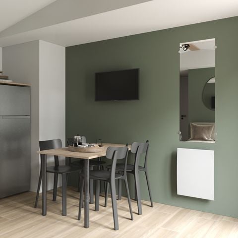 Stacaravan 4 personen - COTTAGE Premium 2 slaapkamers 2 badkamers 35 m2 +TV + Afwasmachine + airconditioning + plancha + XL terras