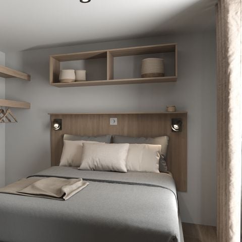 Stacaravan 4 personen - COTTAGE Premium 2 slaapkamers 2 badkamers 35 m2 +TV + Afwasmachine + airconditioning + plancha + XL terras