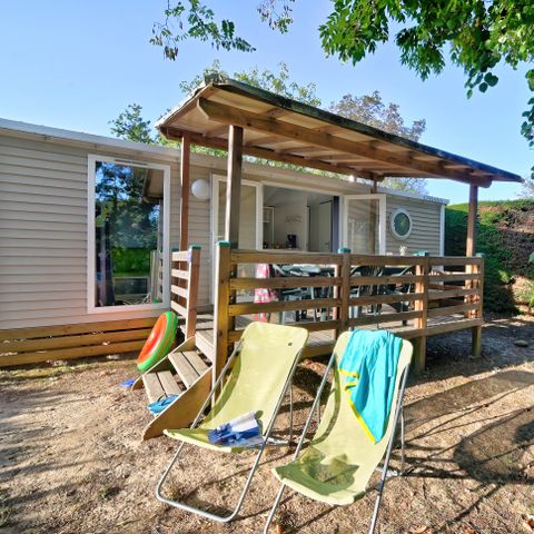 Stacaravan 6 personen -  Stacaravan Confort 29 m² (2 kamers) + overdekt terras + TV 4/6 pers