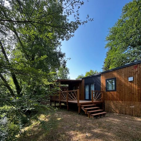 Stacaravan 4 personen - Ecrin Vert Premium 32m² (2bed-4bad)+2SDB +semi-overdekt terras 17m² + LV + CLI