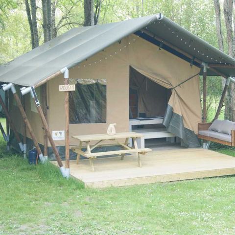 Safaritent 5 personen - HOUTEN TENT (ZONDER SANITAIR)