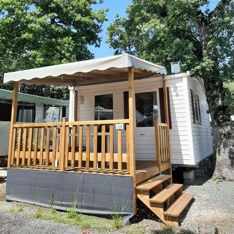 Stacaravan 2 personen - Standaard 18 - 24m² - 1 kamer - overdekt terras + TV* (in het Frans)