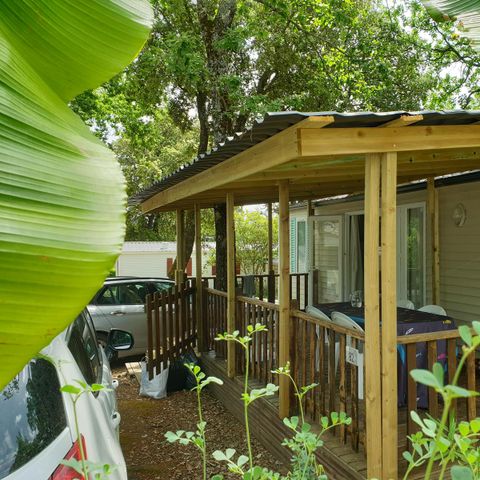 Stacaravan 6 personen - Confort 22-28m² - 2 kamers - overdekt terras + TV* (in het Frans)