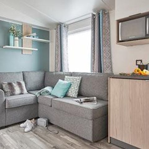 Stacaravan 8 personen - Confort 24-34m² - 3 kamers - overdekt terras + TV* (in het Frans)