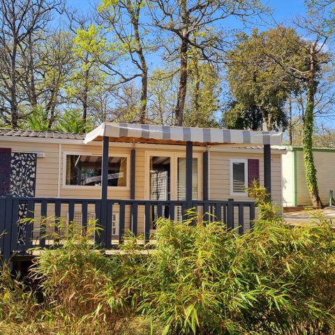 Stacaravan 8 personen - Confort 24-34m² - 3 kamers - overdekt terras + TV* (in het Frans)