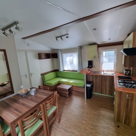 Stacaravan 8 personen - Standaard 24-34m² - 3 kamers - overdekt terras + TV